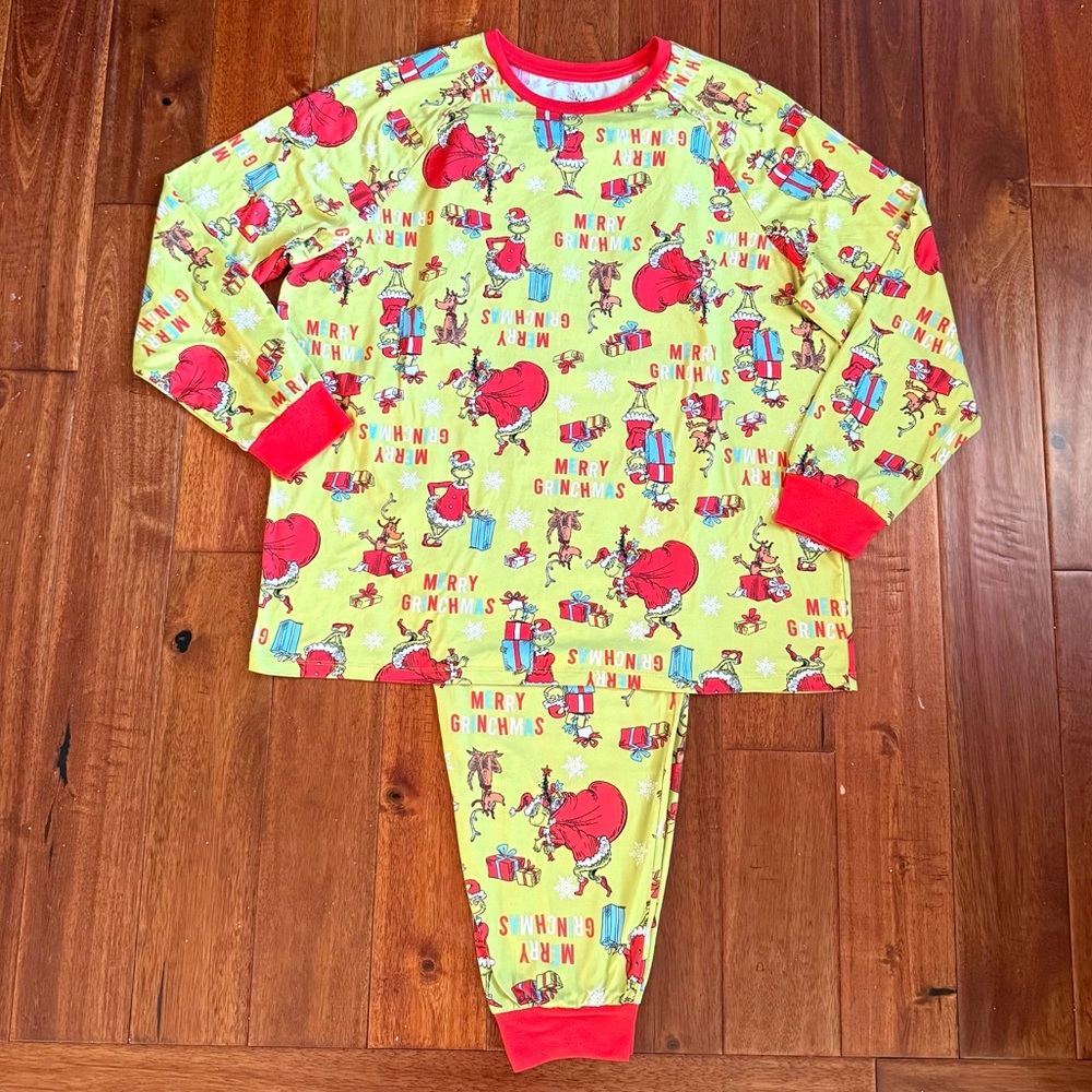 Dr. Seuss Grinch 2X pajamas 2pc PJs sleepwear unisex Christmas